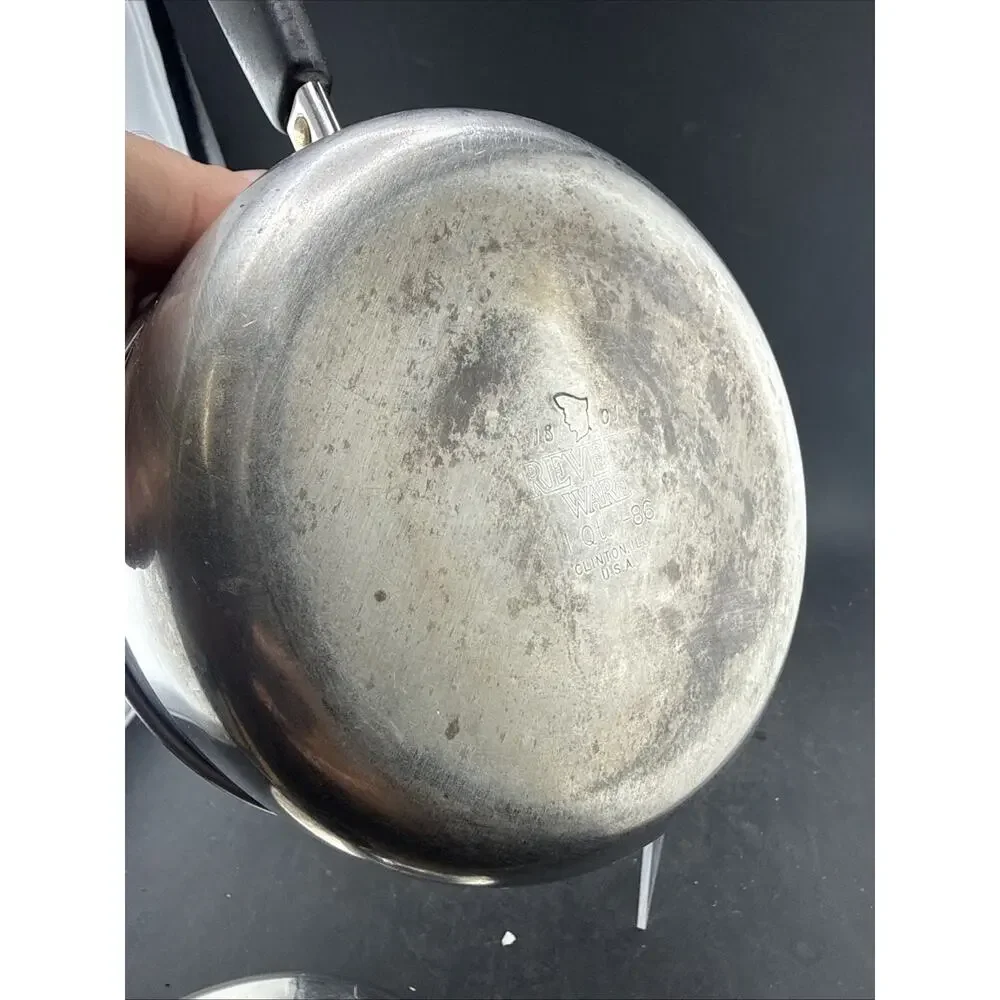Vintage Revere Ware 1 Qt Saucepan Lid 1801 Stainless Steel 1986 Clinton ILL USA